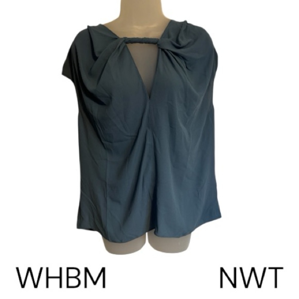 NWT WHBM  RETAIL:  $79   Twist Neckline Keyhole Top XLARGE     #4